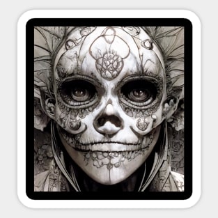 Black And White Sugar Skull 1 Muerto Sticker